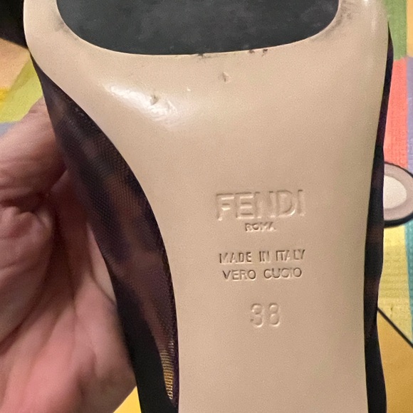 Authentic Fendi Women's Black Mesh Pointed-Toe Mules! Worn one time! - Picture 6 of 6